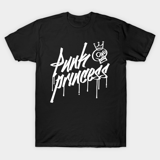 Punk Princess skull graffiti goth skater emo punk t-shirt T-Shirt by e2productions